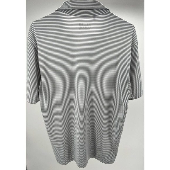 Under Armour Loose Heat Gear Mens White Gray Striped Short Sleeve Polo Shirt L - Picture 6 of 6